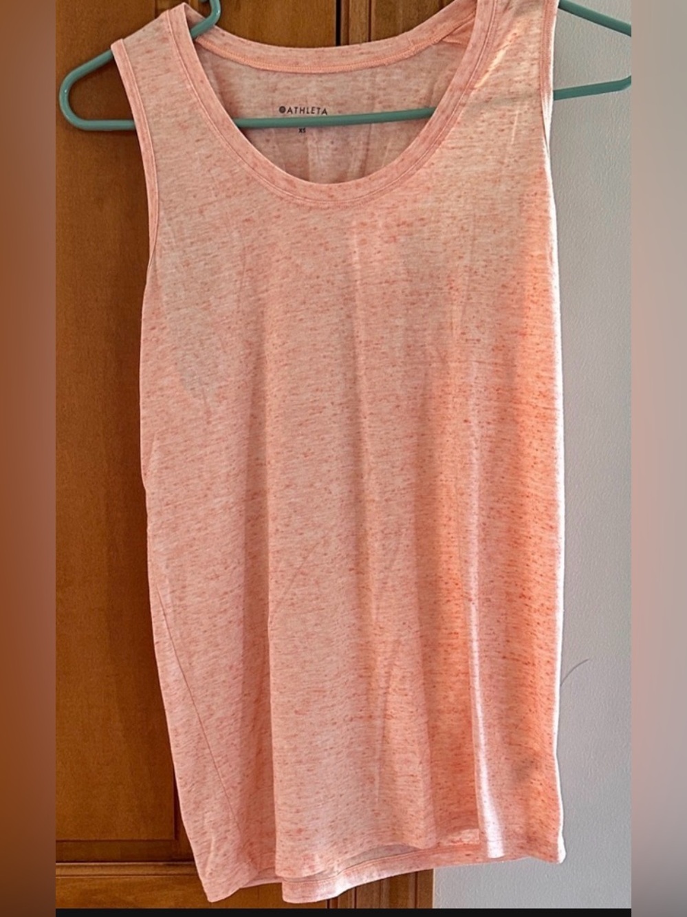 Athleta Soft Peach Orange Space Dye Racerback Tank XS